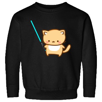 Discover Cute cat with blue lightsaber Sweatshirts