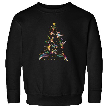 Discover Watercolor Hummingbird Christmas ree for Bird Sweatshirts