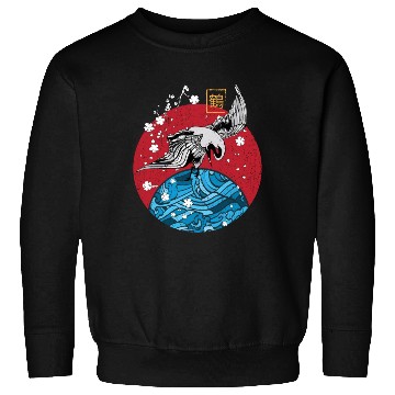 Discover Two Asian Koi Fish on Waves Mountain Sweatshirts