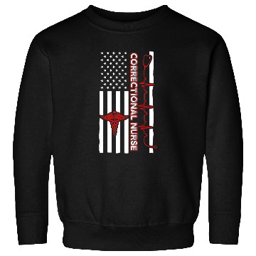 Discover Correctional Nurse USA Flag Nursing RN Sweatshirts