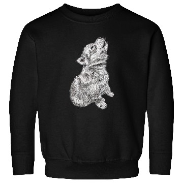 Discover Cute Baby Howling Wolf Cub Sketch Sweatshirts