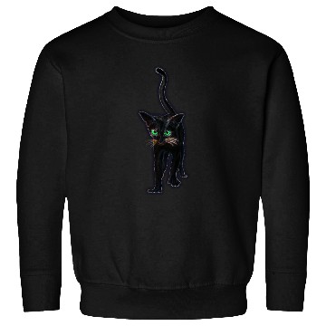 Discover Black cat with green eyes Sweatshirts