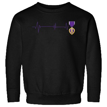 Discover Heart Beats Purple Heart US Military Purple Heart Sweatshirts