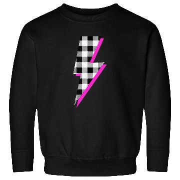 Discover Buffalo Plaid Lightning Bolt Pink Shadow Graphic P Sweatshirts
