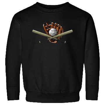 Discover Baseball Bat Baseball Glove Motif Sweatshirts