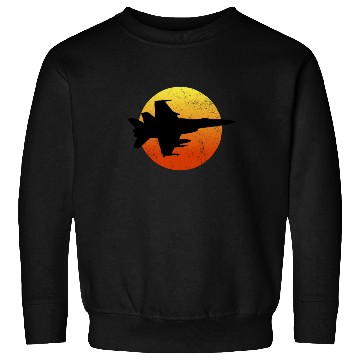 Discover F-18 Hornet Silhouette Retro Sunset Military F18f1 Sweatshirts