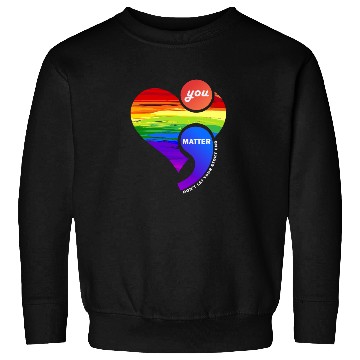 Discover Rainbow Heart Semicolon You Matter Sweatshirts