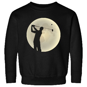 Discover Golfer Silhouette Golf Golfer Moon Full Moon Sweatshirts