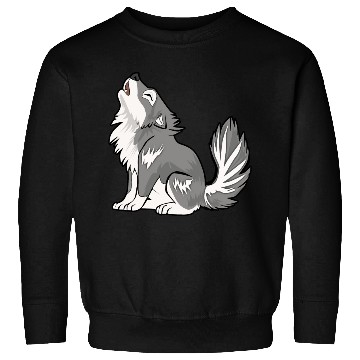 Discover Cute Baby Howling Wolf Cub Gifts Animals Lover Sweatshirts