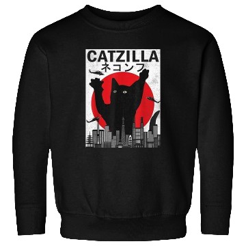 Discover Vintage Catzilla Japanese Sunset Style Sweatshirts