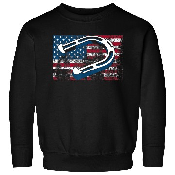 Discover Cool Horseshoe Pitching USA Flag Funny US Pitcher Sweatshirts