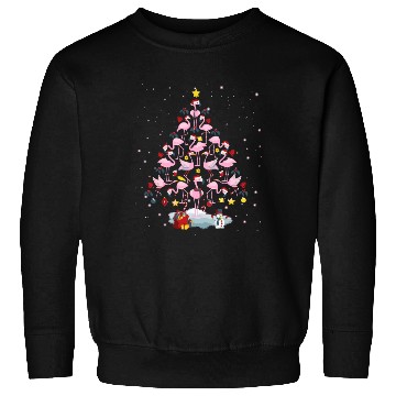 Discover Flamingo Christmas Tree Funny Flamingo Lover Xmas Sweatshirts