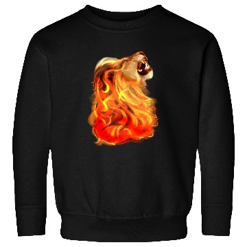 Discover Fire Lion King Of Beasts Big Cat Animal Gift Sweatshirts