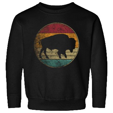 Discover Distressed Buffalo Retro Bison Animal Lover Men Wo Sweatshirts