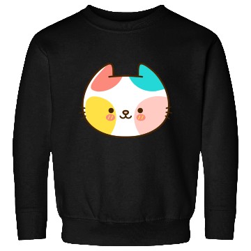 Discover Kawaii Cat Head Multicolored Sweatshirts