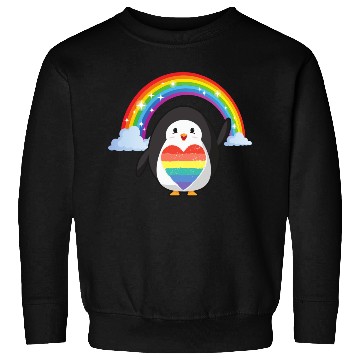 Discover LGBT Pride Heart Penguin Shiny Rainbow Sweatshirts