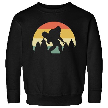 Discover Retro Silhouette Sasquatch Bigfoot Skateboard Sweatshirts