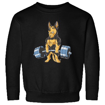 Discover German Shepherd Working Out Funny Doberman gym Sweatshirts