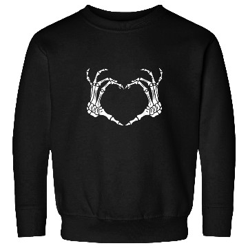 Discover Skeleton Hand Heart Sign Bones Costume Funny Sweatshirts