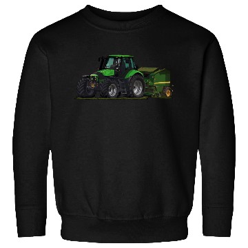 Discover Light green tractor with a baler Sweatshirts