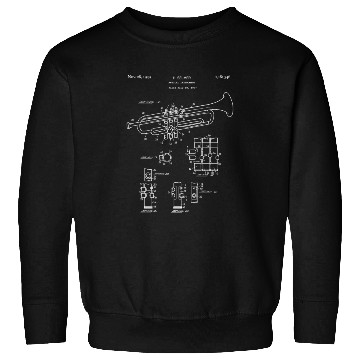 Discover Trumpet Schematic Blueprint Jazz Trumpet Player Sweatshirts