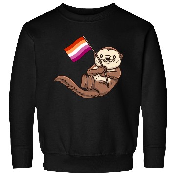 Discover Lesbian Sea Otter With Orange Pink Lesbian Sweatshirts