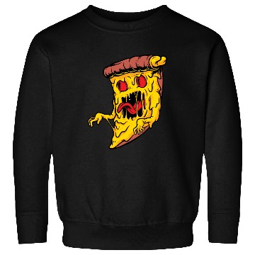 Discover Scary Pizza Pizza scary horror cool graphic design Sweatshirts