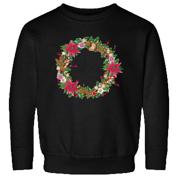 Discover classic Christmas wreath lavishly decorated Sweatshirts