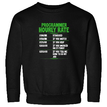 Discover Programmer Hourly Rate Sweatshirts