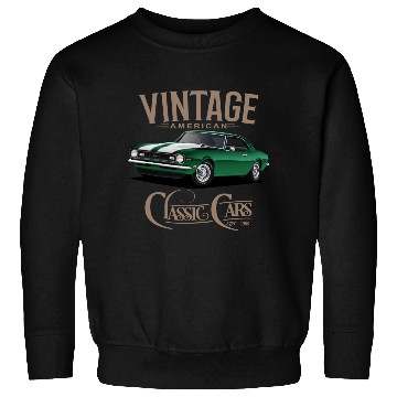 Discover Vintage Green Camaro Classic Car Sweatshirts