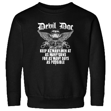 Discover Devil Doc US Navy Corpsman Badass Army Veteran Sweatshirts