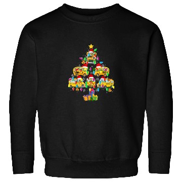 Discover School Bus Christmas Tree Funny Santa Bus Driver Sweatshirts