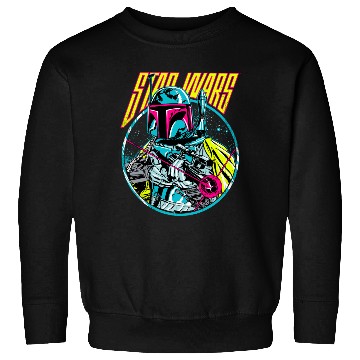 Discover Star Wars Boba Fett Neon Blaster Vintage Graphic Sweatshirts