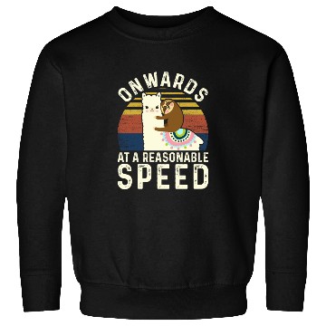 Discover Vintage Style Sloth Riding Alpaca - Funny Llama Sweatshirts