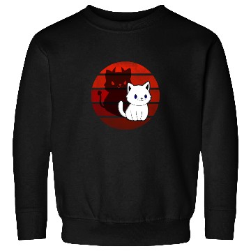 Discover White Comic Cat With Devils With Sweatshirts