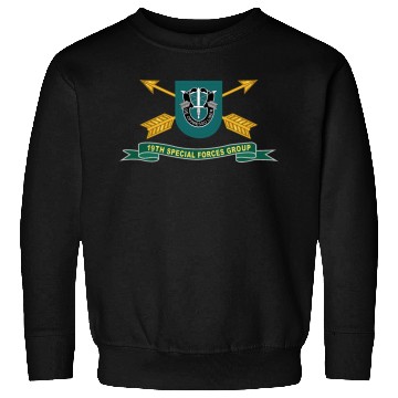 Discover Army 19th Special Forces Group Flash w Br Ribbon Sweatshirts