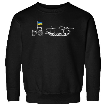 Discover Ukrainian Tractor Pulling Tank With Ukraine Flag Sweatshirts