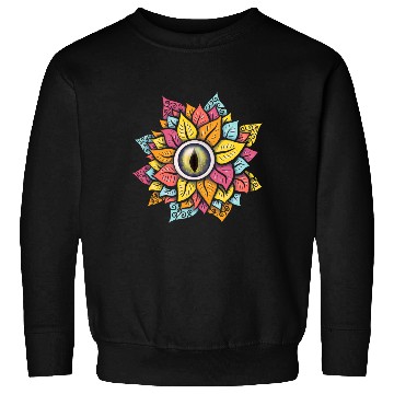 Discover Colorful Reptile Eye Flower Sweatshirts
