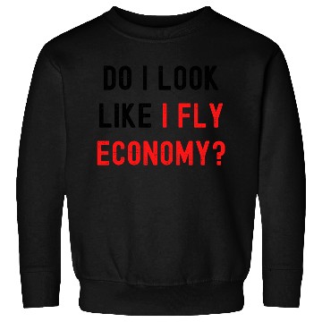 Discover Do I Look Like I Fly Economy, Distressed Red Black Sweatshirts