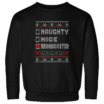 Discover Naughty Nice Broadcaster, Matching Christmas Sweatshirts