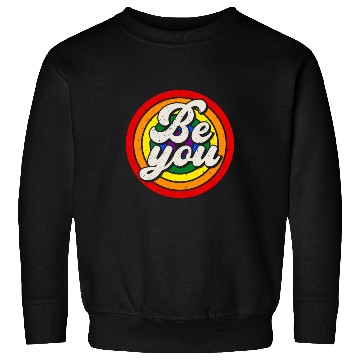 Discover Be You Pride LGBTQ Gay Ally Rainbow Retro Vintage Sweatshirts