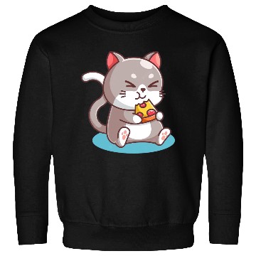 Discover Cat Eating A Pizza Sweatshirts