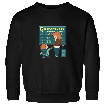 Discover Airport Departures Flight Mom and Son traveling Ai Sweatshirts