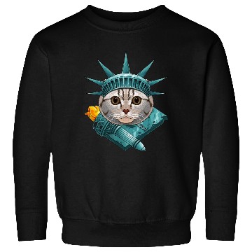 Discover Statue Of Liberty Scottish Fold 4th Of July Cat US Sweatshirts