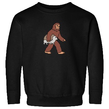 Discover Bigfoot Sasquatch Walking Hedgehog Sweatshirts