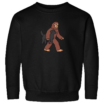 Discover Bigfoot Sasquatch Walking Newfoundland Dog Sweatshirts