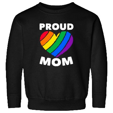 Discover Proud Mom Colorful Heart LGBTQ Rainbow Flag Sweatshirts