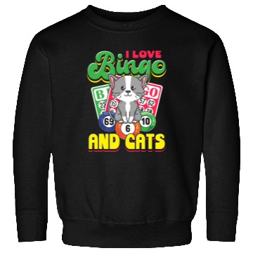Discover I love bingo and cats - cat saying quote Sweatshirts