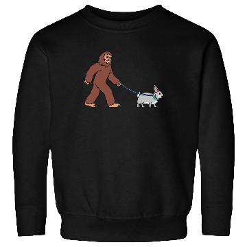 Discover Bigfoot Sasquatch Walking Rabbit Sweatshirts