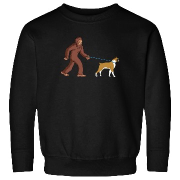 Discover Bigfoot Sasquatch Walking Boxer Dog Sweatshirts